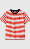 Camiseta Benetton Niño rayas naranjas