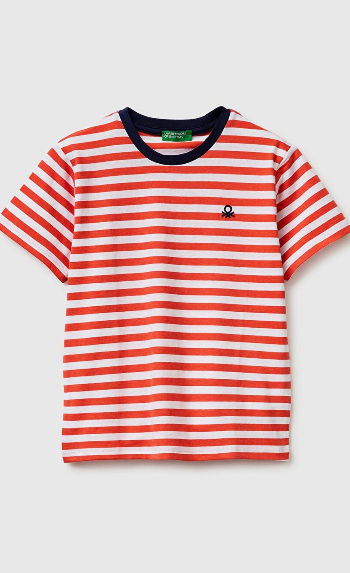 Camiseta Benetton Niño rayas naranjas