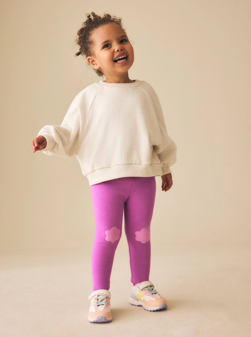 Legging infantil fucsia con flores