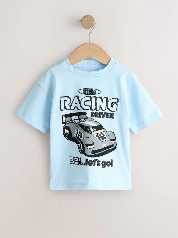 Camiseta Celeste carritos