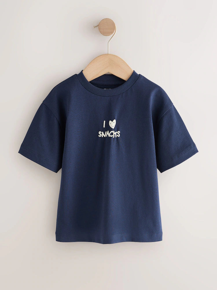 Camiseta Azul marino I Love Snacks
