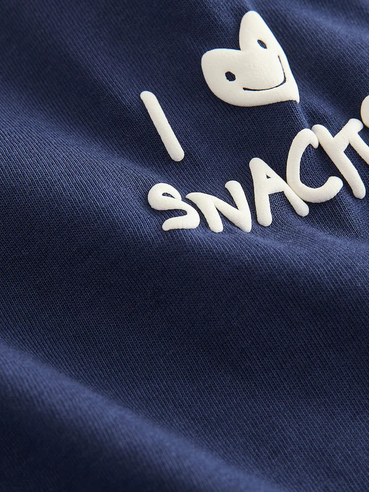 Camiseta Azul marino I Love Snacks