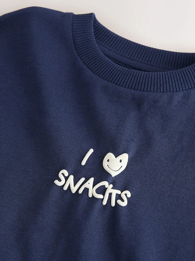 Camiseta Azul marino I Love Snacks